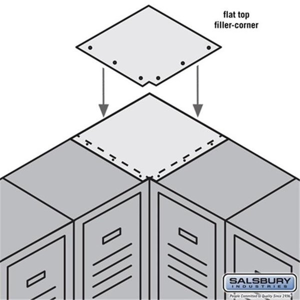 Salsbury Industries Salsbury 77835GY Flat Top Filler Corner - For 15 Inch Deep Metal Locker - Gray 77835GY